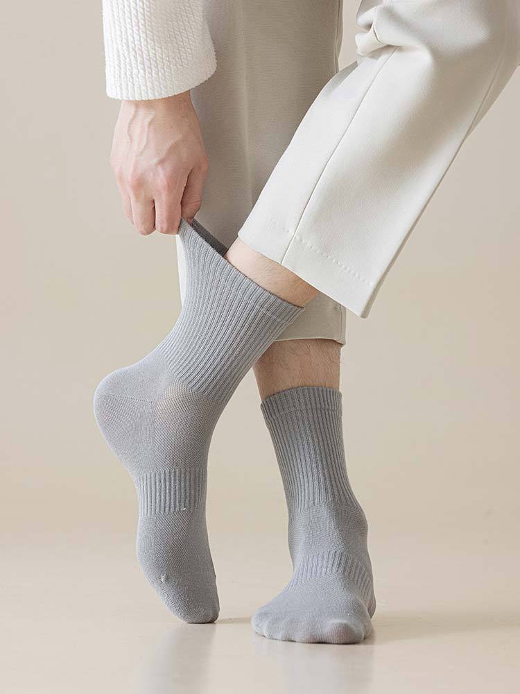 5双装春夏苎麻透气网眼防臭中筒袜男女袜8878#·女袜