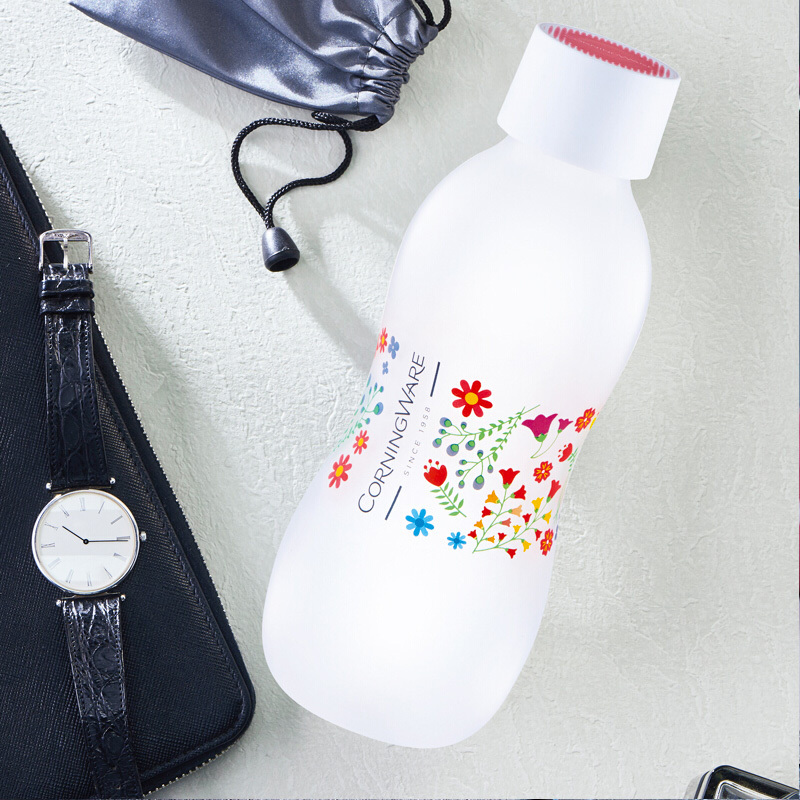 康宁(pyrex)500ml 耐热玻璃运动水杯(花恋舞)