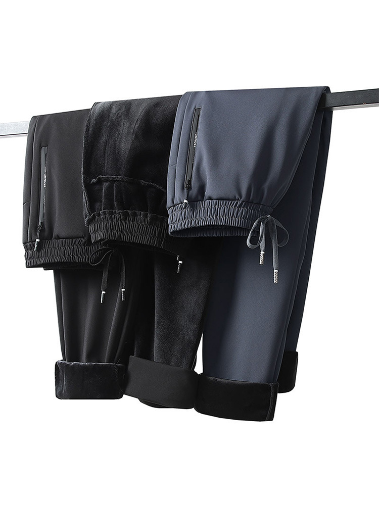 【超柔绒内里/防水】男女同款加大码休闲裤·灰色束口