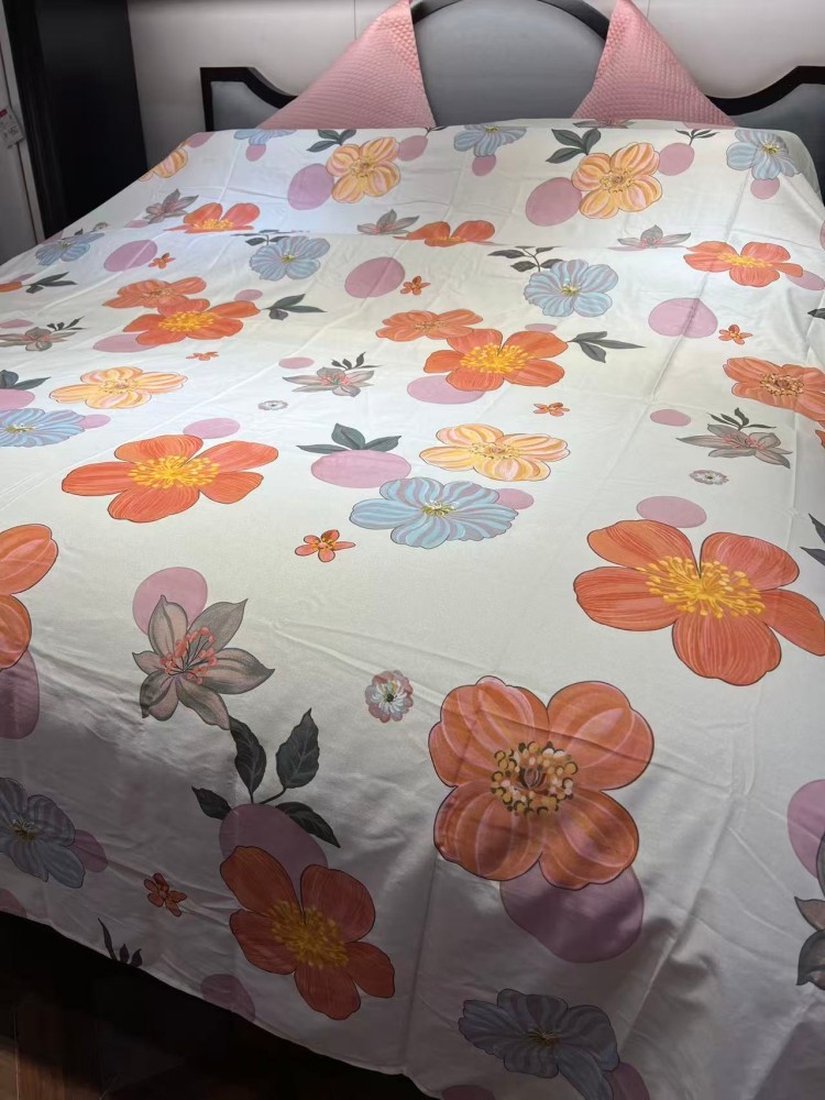 晚森特惠雀之舞品牌天丝棉磨毛床单245X250·繁花漫舞