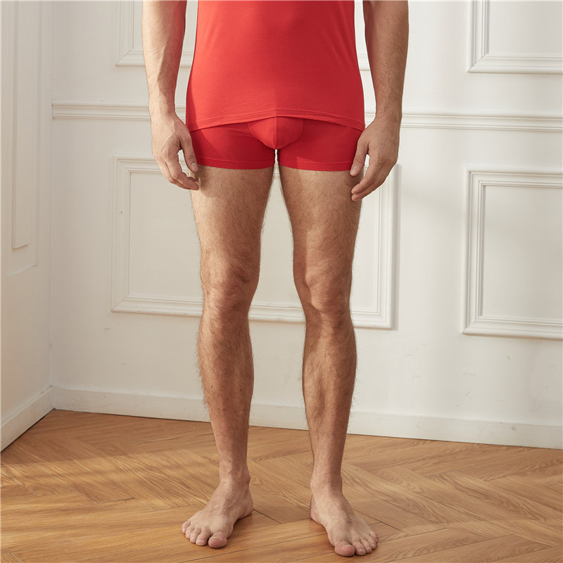 凯瑞斯（2条装）舒柔纯棉平角裤-中国红