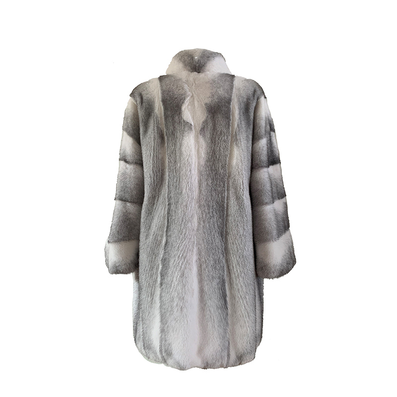 genagi优雅立领十字貂水貂大衣十字貂