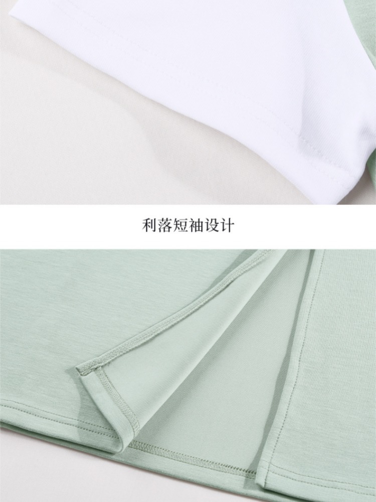 轩凌子拼色收腰连衣裙XS82620071·清水绿