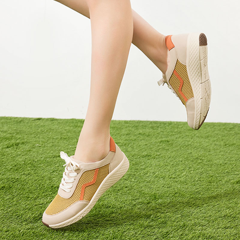 Pansy日本女鞋透气休闲运动一脚蹬夏HD4086·黄色