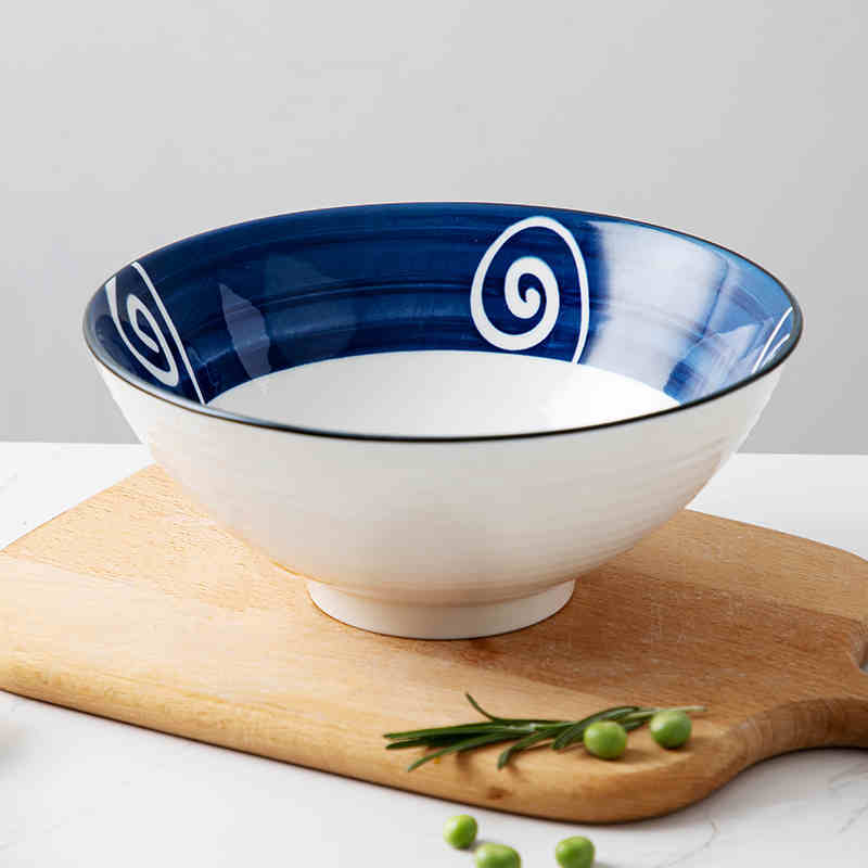 CHARZINSKI查金世家 日式青瑶家用8寸陶瓷碗2只装·火影斗笠碗