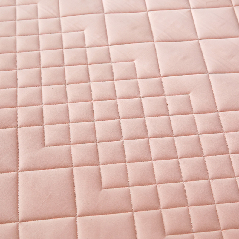 KATES HOME全棉可水洗英威达四层绗缝床垫·粉色