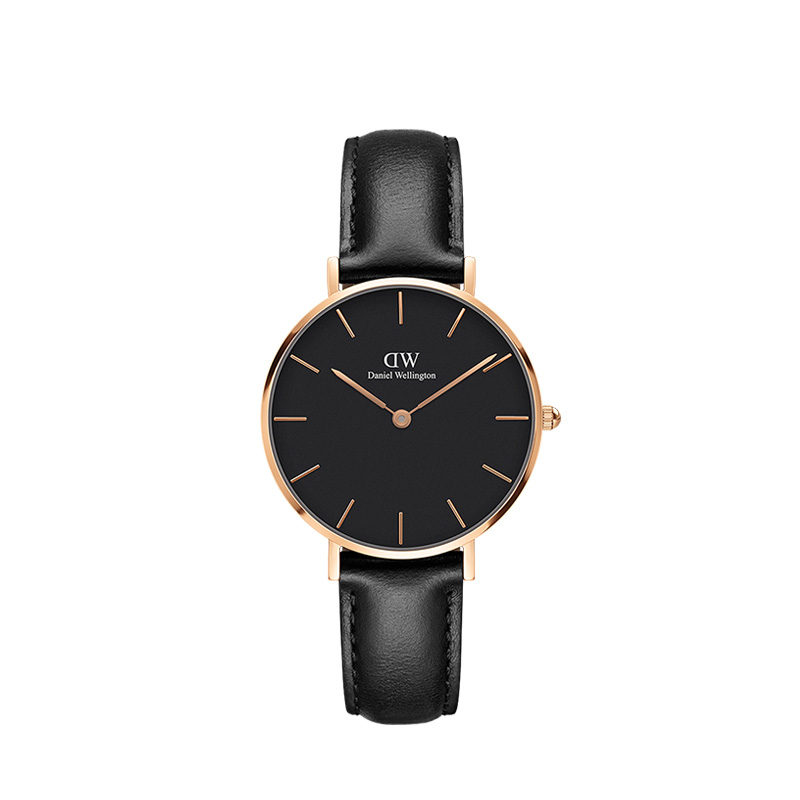 danielwellington dw 32mm 皮带石英表时尚女表·黑盘黑带