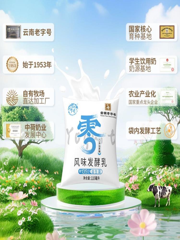【零蔗糖】酸奶 110mL*20袋 早餐代餐 源头直发