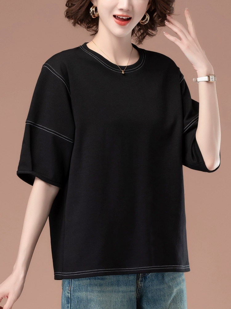 【90棉】凯诗帕宽松中袖T恤6433·黑色