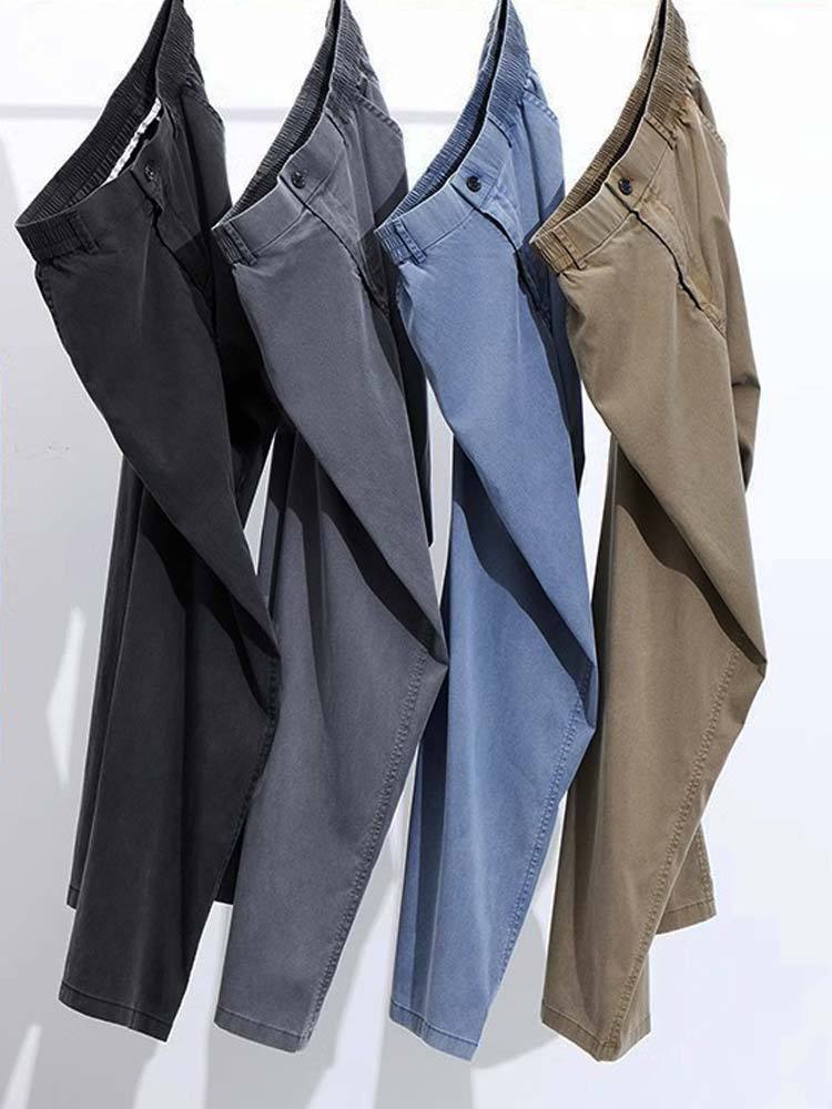 轻薄凉感天丝松紧腰男士牛仔裤直筒裤1046#·灰色