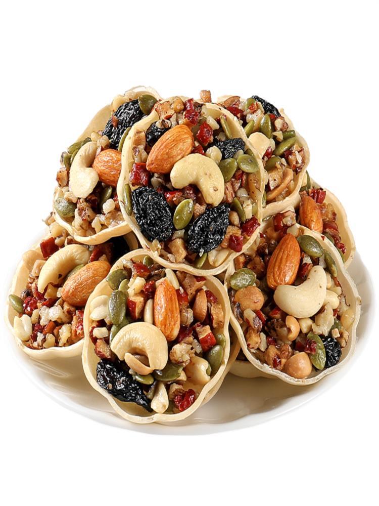 【品质推荐】每日坚果挞 120g*4袋 约32包 坚果塔杯小船 酥混合即食