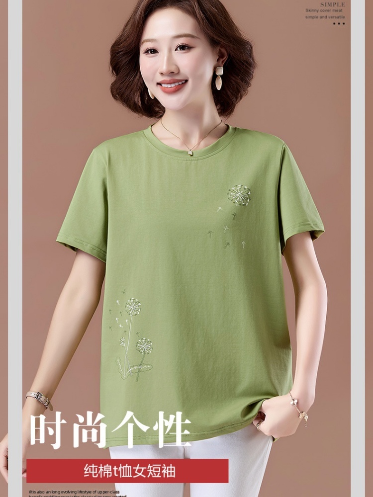 【95精梳棉】蓝萱大码蒲公英短T恤LXMS743·紫灰