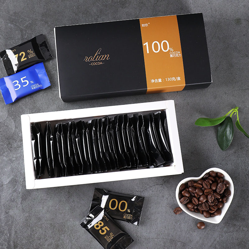 如恋纯可可脂黑巧克力130克*10盒·--百分之百无糖