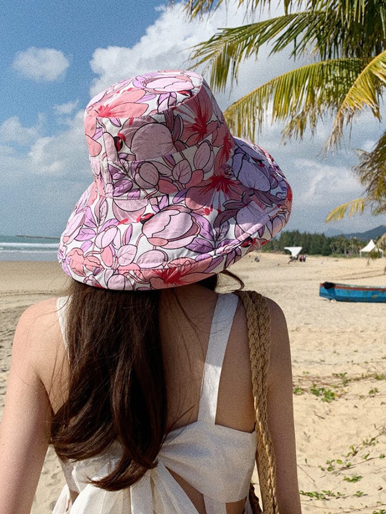 玖策印花双面戴渔夫帽A6-3-1-M1744·粉色