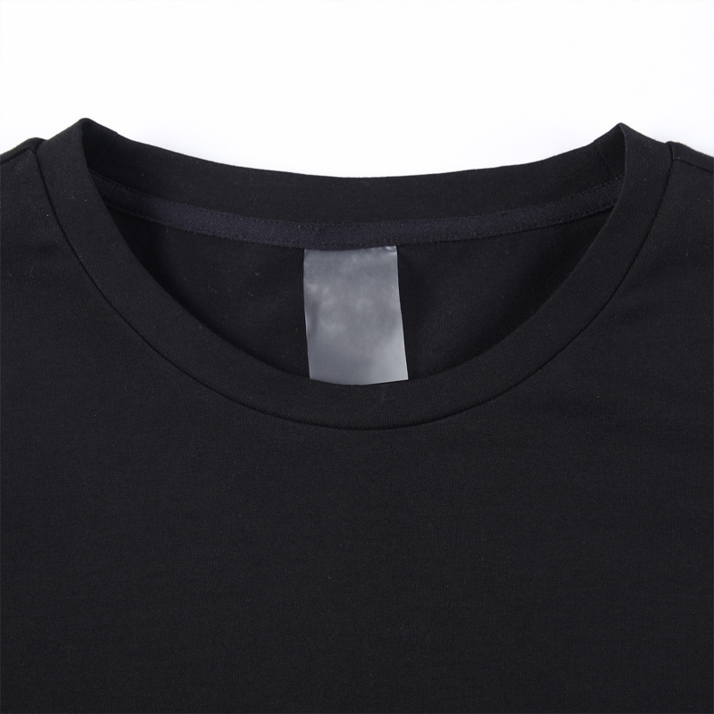 [质 数]男圆领净色短袖T恤·黑色