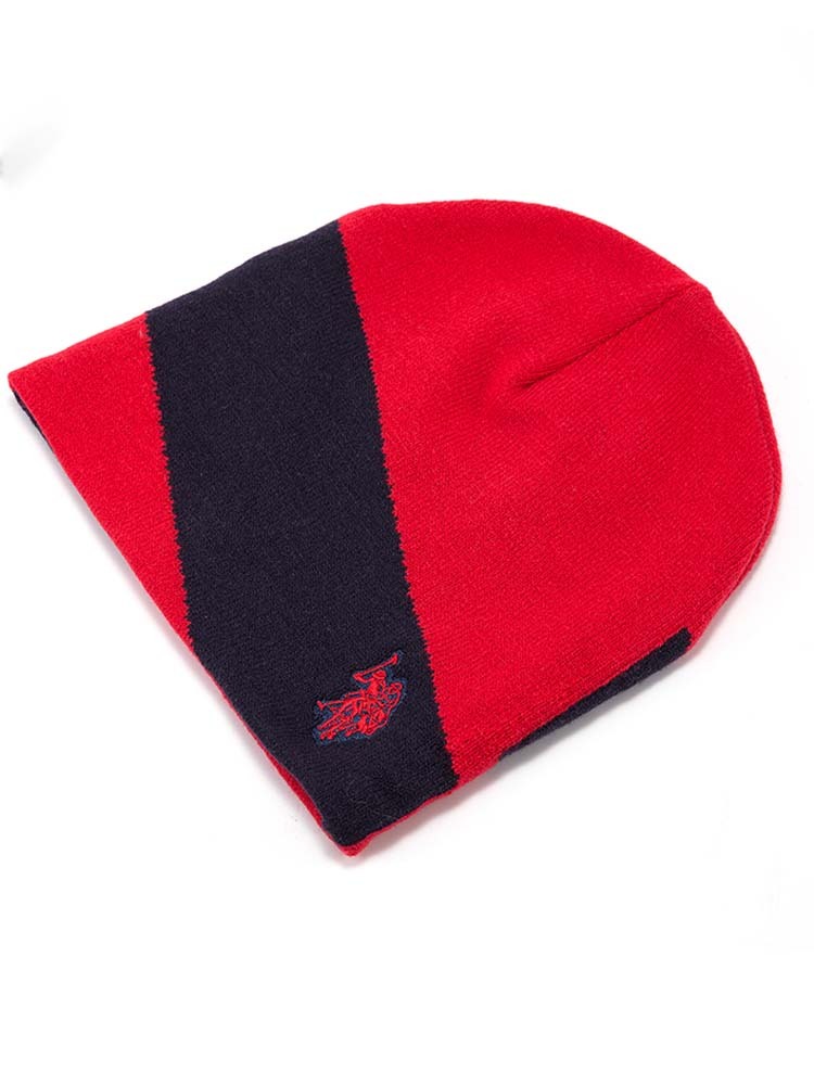 U.S.POLO ASSN.新年红帽子围巾套组·藏青色