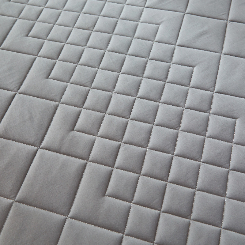 KATES HOME全棉可水洗英威达四层绗缝床垫·灰色