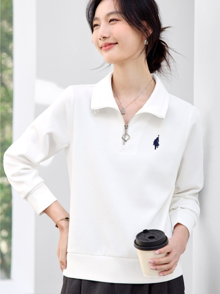 轩凌子拉链翻领休闲卫衣XS92613010·宝蓝色