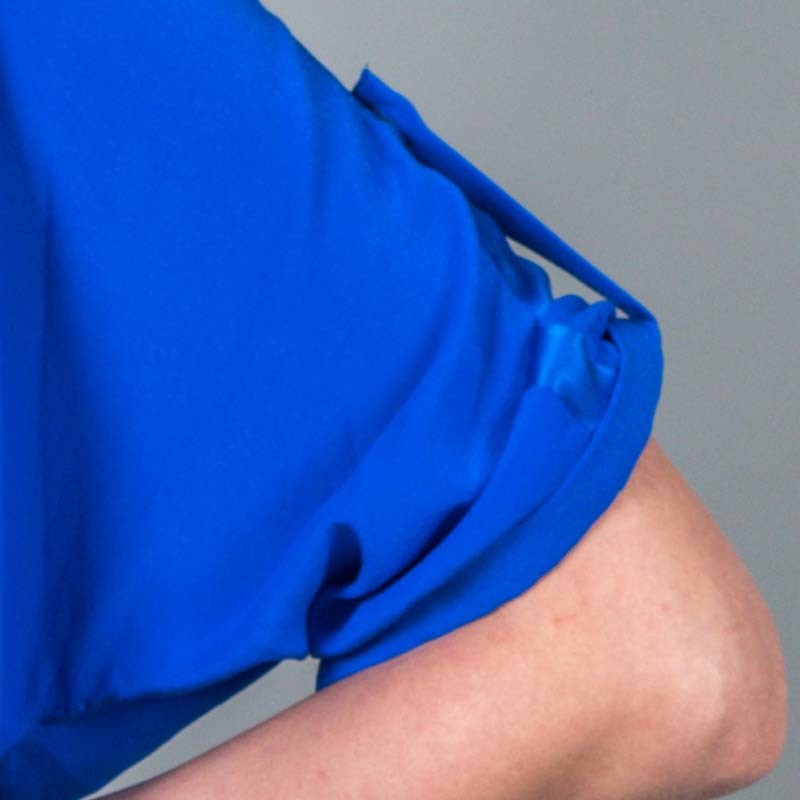 Prolivon设计师款时尚拼接真丝衬衣·宝蓝