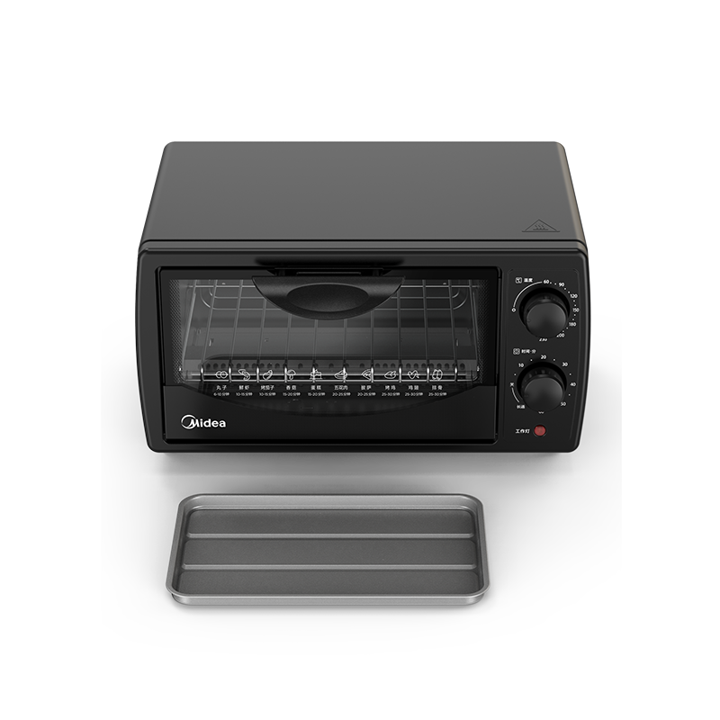 美的（Midea）家用电烤箱小型智能烘焙蛋糕饼干小容量PT1011·黑色