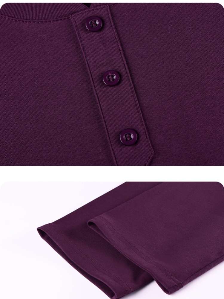 【92精梳棉】轩凌子简约修身中袖T恤S82610015·绣红色