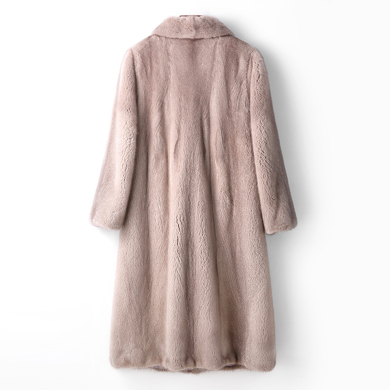 格兰雅芝 长款翻领水貂大衣·银兰