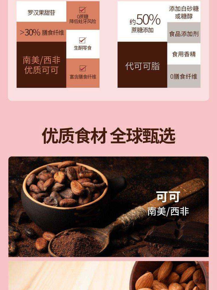 CHOCZERO®零巧70%黑巧克力榛子巧克力豆 100克/罐（14袋）*1罐