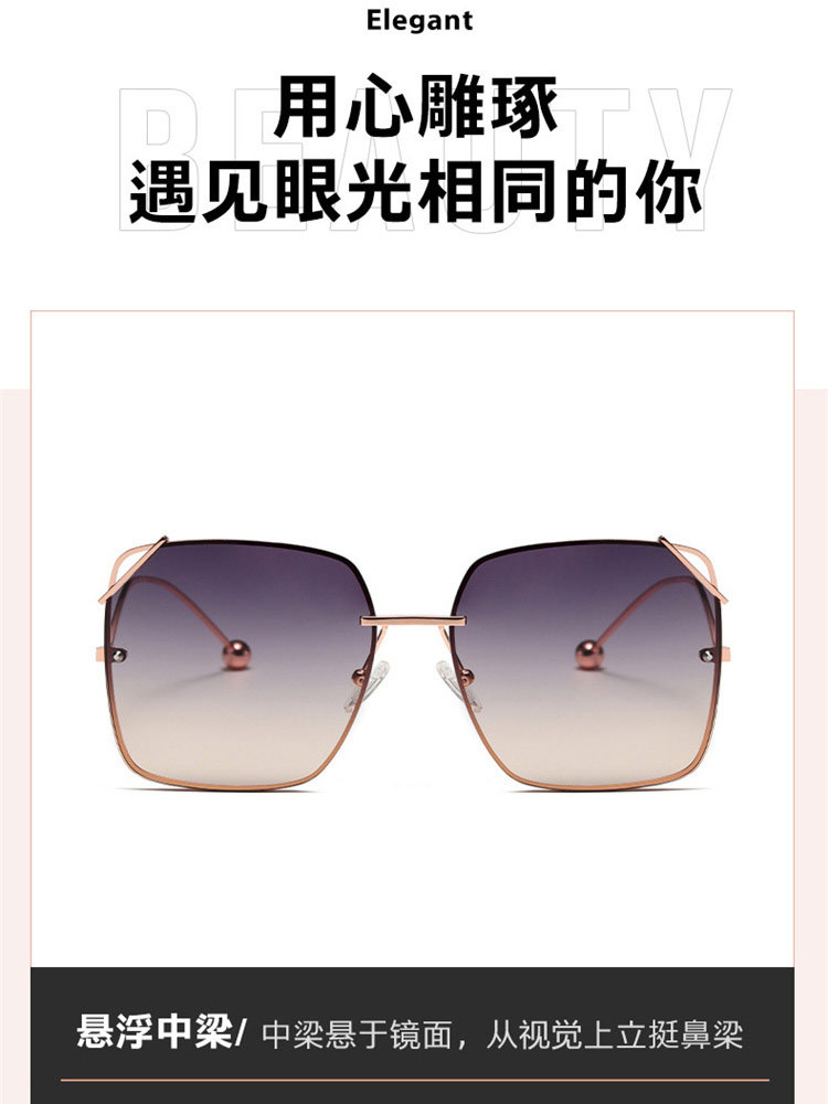 柔派多边大框渐变色防晒墨镜太阳镜JS8566#·灰茶色