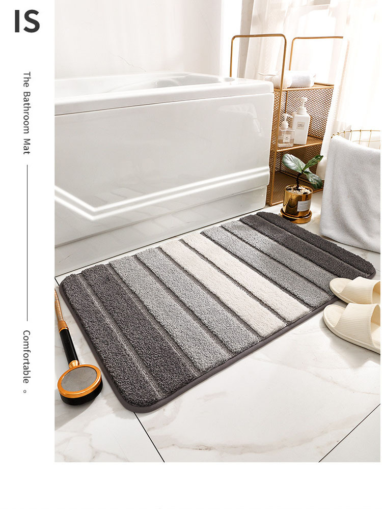 2条 北欧简约条纹进门地垫门垫地毯卫生间浴室防滑吸水脚垫·钢琴键-米藕