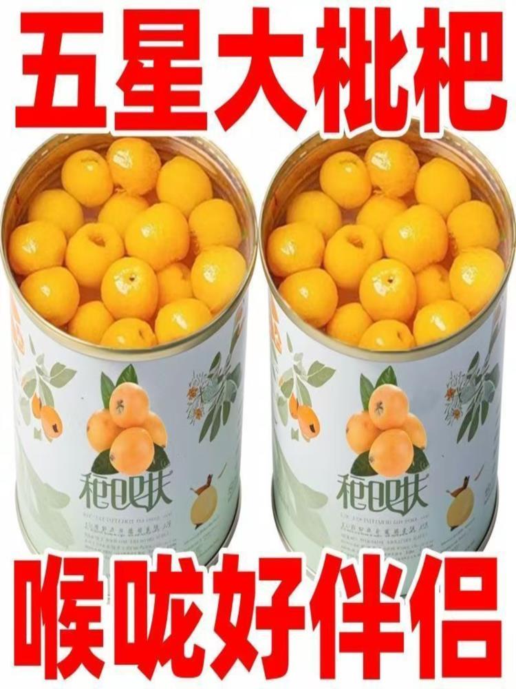 高山枇杷罐头 5罐 新鲜特极现摘大果 新日期罐头 312g/罐