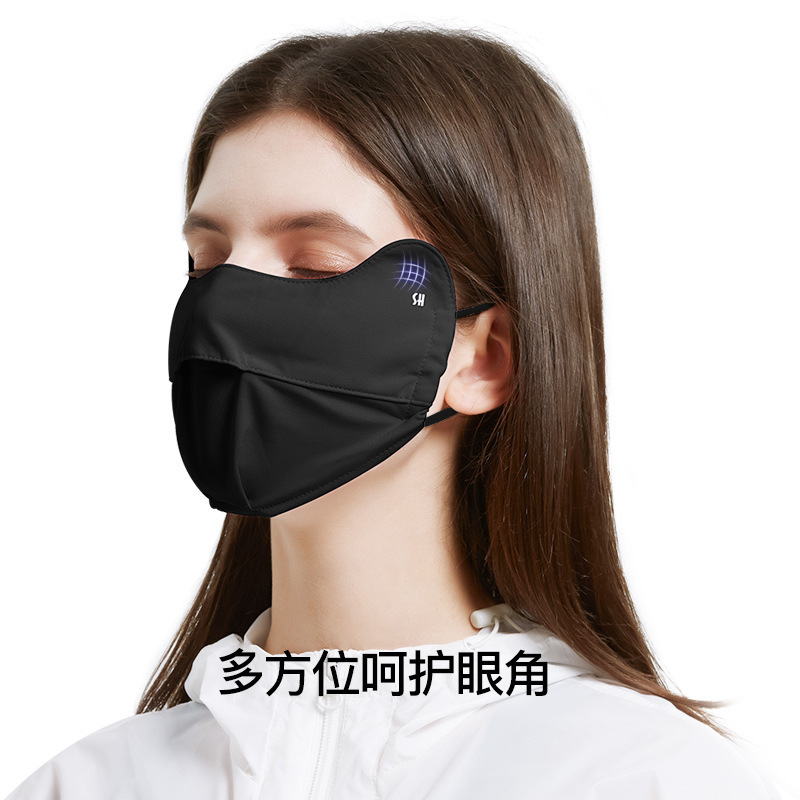 2件装  防紫外线 护眼角 挂耳式防起雾口罩/面罩·浅蓝+黑色
