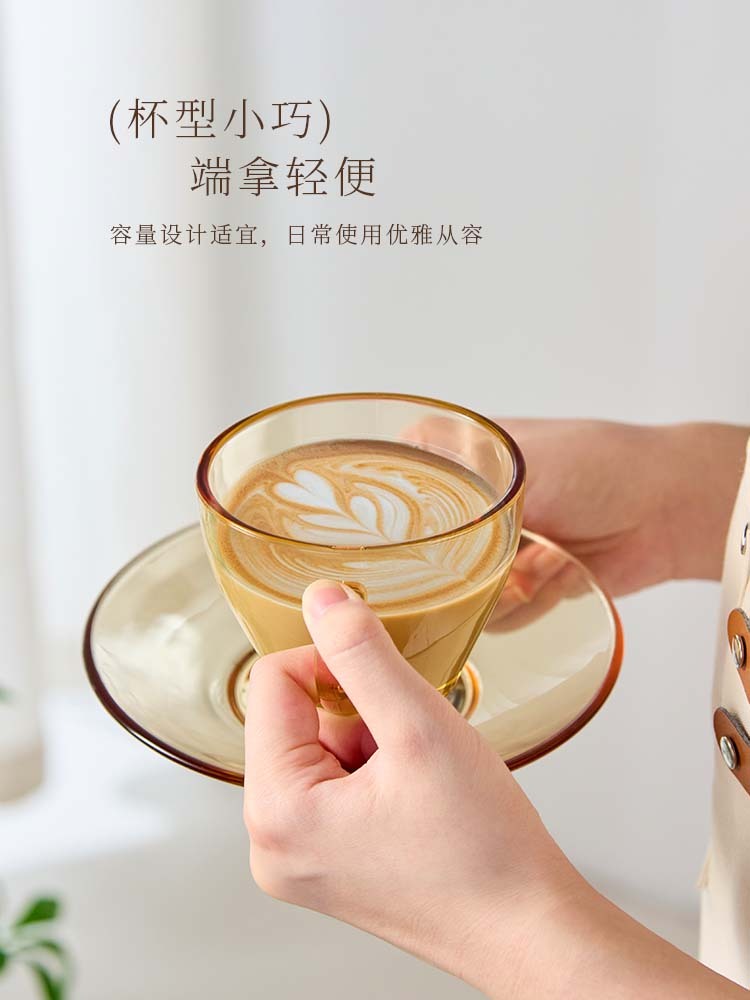 [买一送一，收到2套]品质琥珀色高硼硅咖啡杯套装（两件套）
