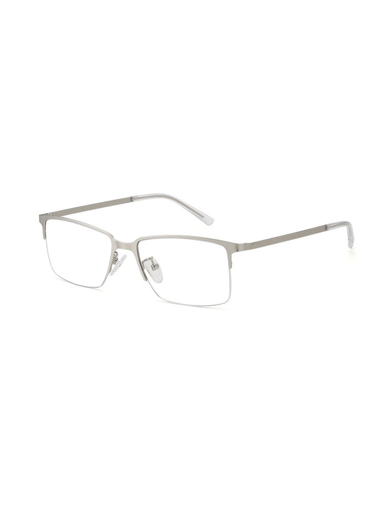 【可配置近视镜和老花镜】骊佳LJGOOD商务眼镜框时尚半框防蓝光眼镜架2296·银色