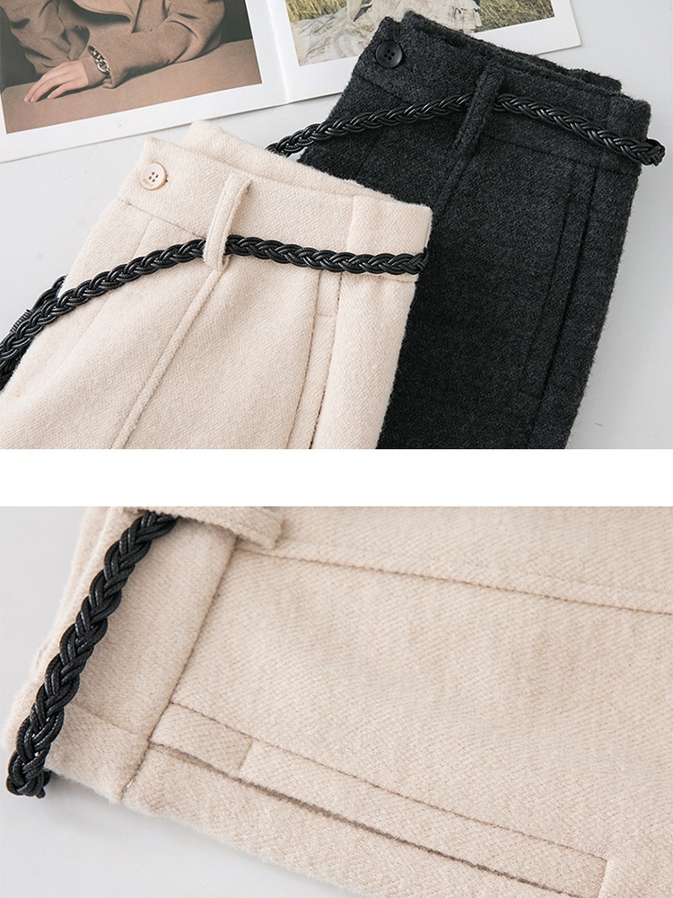 【大牌代工厂出品】和顺圣高阶羊毛厚阔腿裤3087·黑灰色