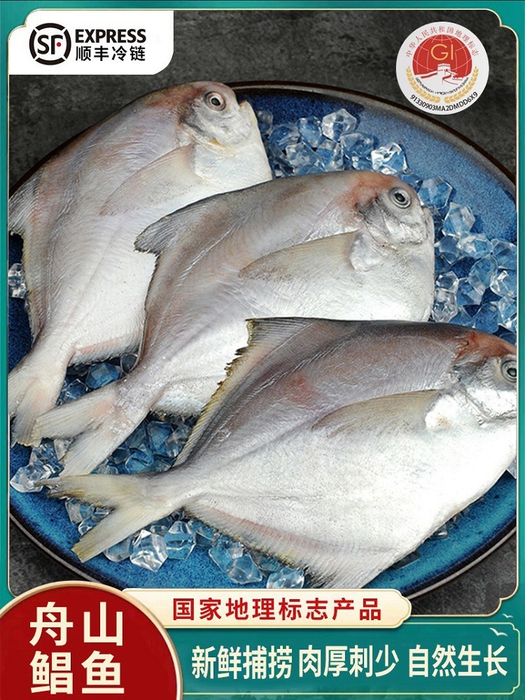 纯色本味舟山白鲳鱼400g/袋*3袋装(地理标识产品)