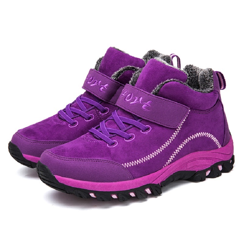 旺克加绒徒步男女登山运动鞋B03-D03·女款加绒紫色