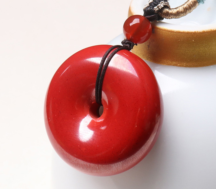 映时.帝王砂高含量朱砂平安扣