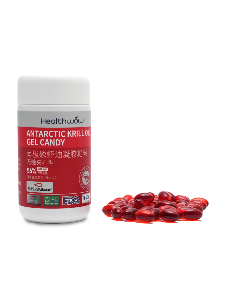 Healthwow南极磷虾油凝胶糖果无糖夹心型6盒组