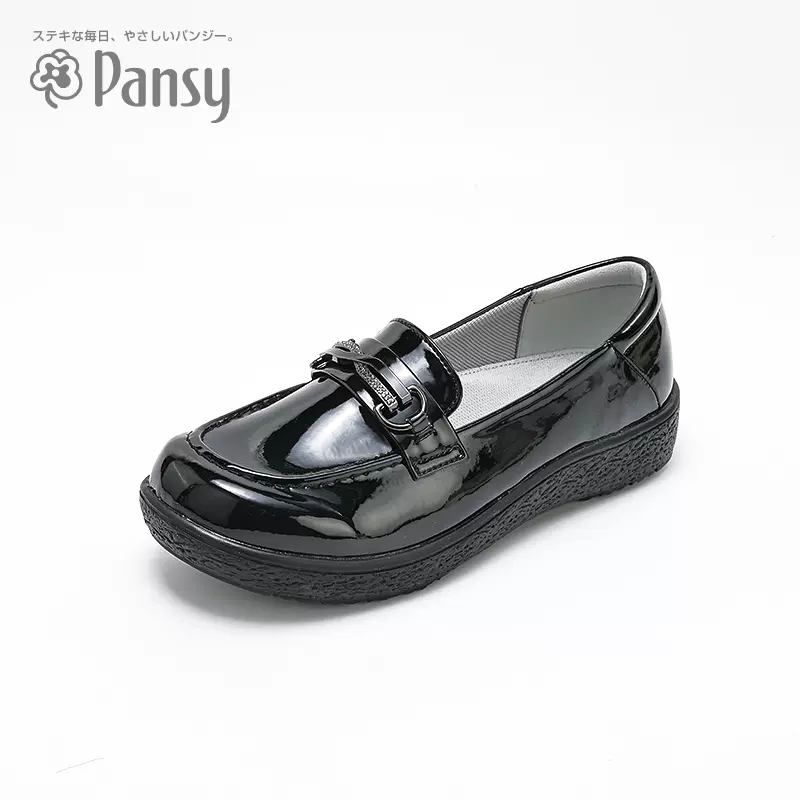 Pansy上新日本女鞋舒适浅口亮面乐福鞋HD4090·米色