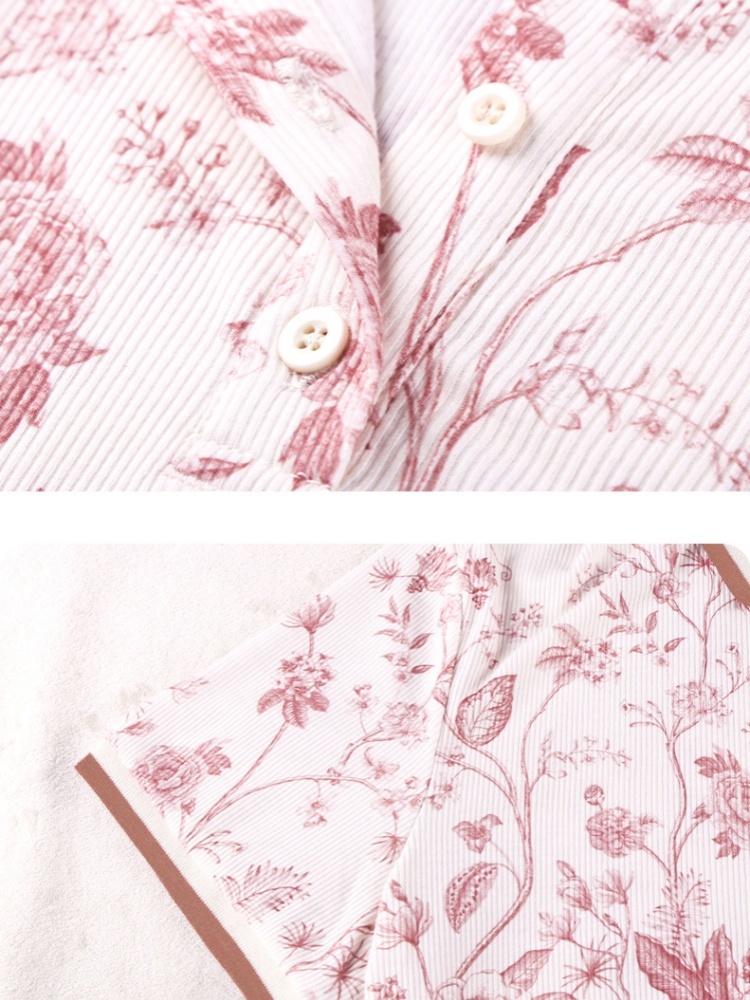 轩凌子素雅印花短袖T恤S82620005·粉色