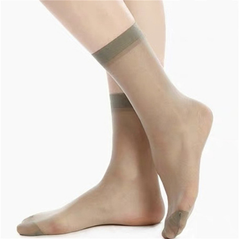 寓美高端品质5D高透明天鹅绒短袜（12双）·浅灰