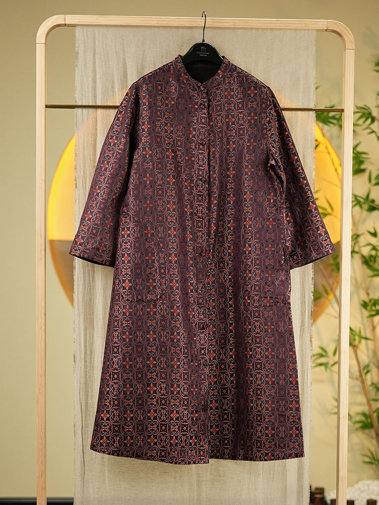 【年货节钜惠】锦传统手工织锦缎外套23207·紫色摇钱树