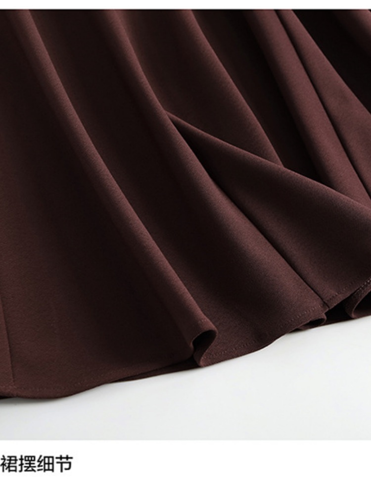 梦卓旋春夏八片松紧腰半身裙JYM8606·咖色