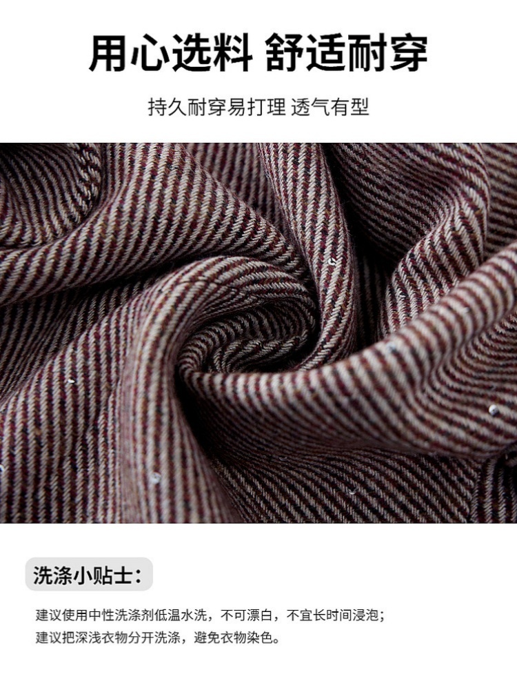 底蕴气质撞色翻领外套J251W729·酒红色