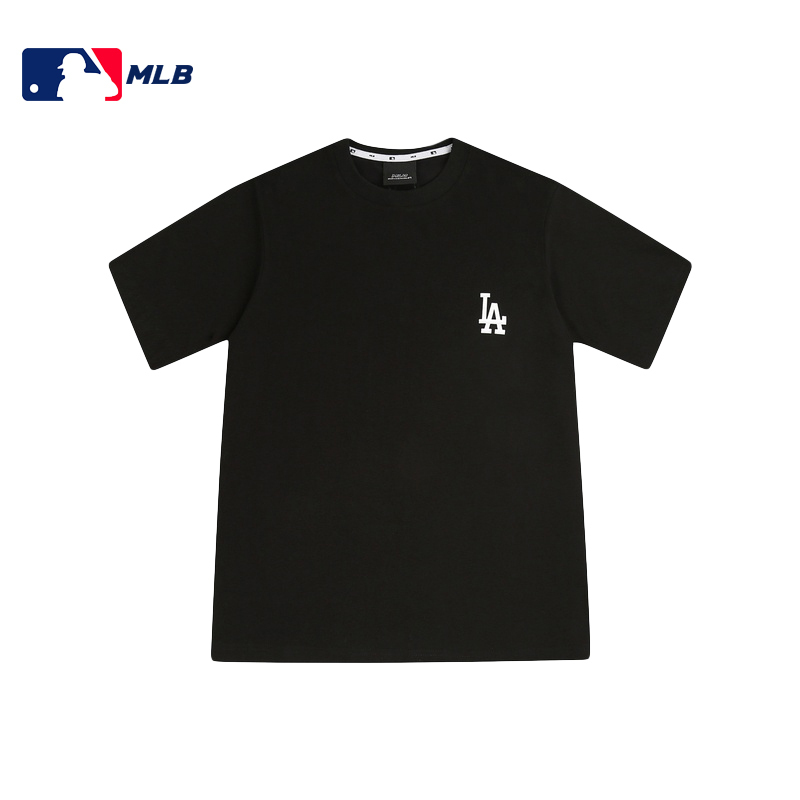 MLB 小标系列短袖黑色白标T恤LA 31TS10031-07L·黑色白标