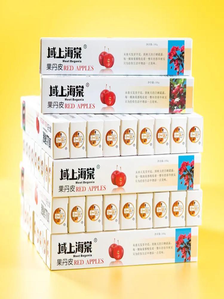 【新疆伊犁直发】红肉果丹皮 100g*4根 六星街红肉海棠果丹皮 酸甜可口