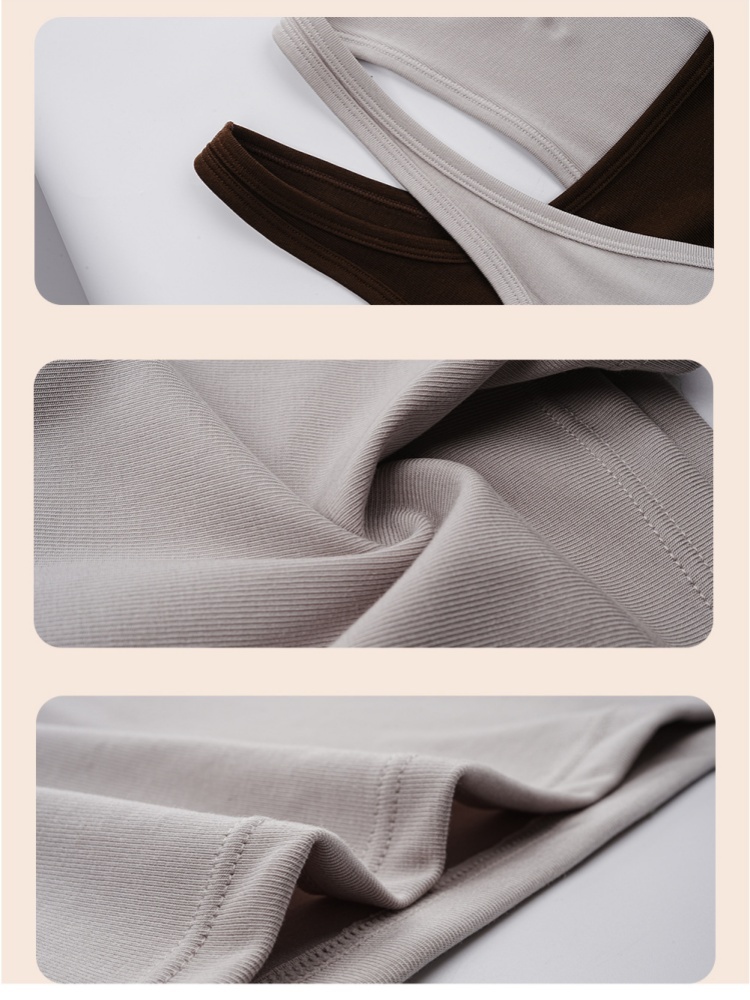 【天丝带胸垫】赛蔻高弹撞色叠穿字母背心S246·安可拉红