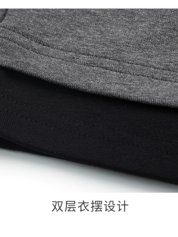 【92精梳棉】轩凌子假两件V领T恤S82430124·花灰色