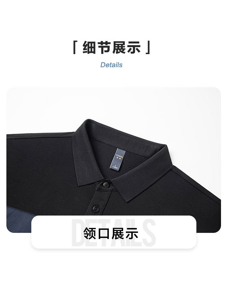 罗蒙亚麻polo衫短袖透气男t恤14LP50032·黑色