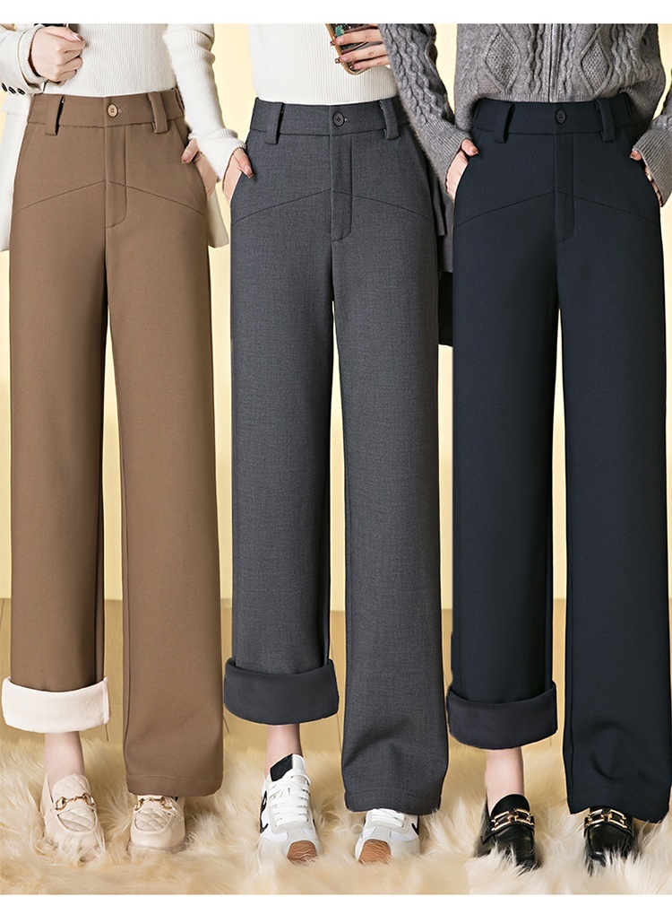 【大牌代工厂出品】和顺圣加绒天丝醋酸窄版阔腿裤2816A·黑色